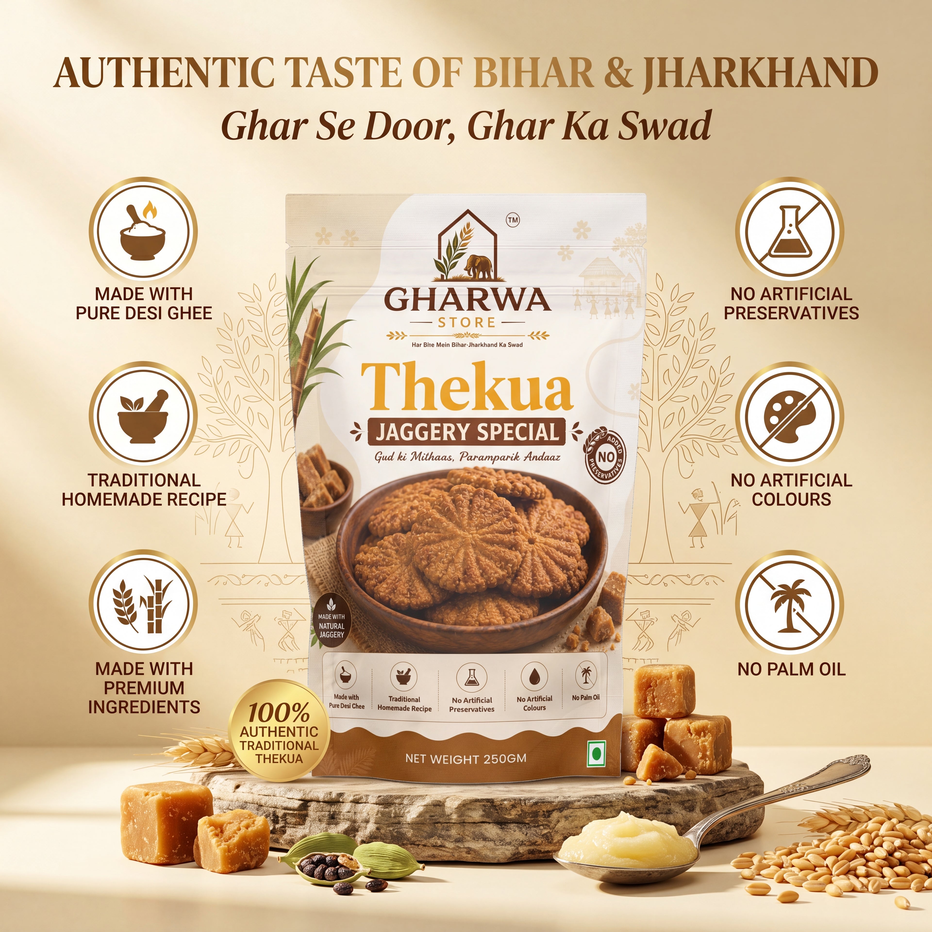Gharwa Store Jaggery Thekua